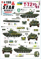 Star Decals 72-A1165 War in Ukraine # 22. Ukrainian T-72B1 and T-72B3 obr 2016 in 2022-24 1/72