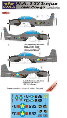 Lf Model C72269 Decals N.A. T-28 Trojan over Congo (SWD,HELL) 1/72