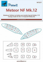 Peewit PW-M72217 1/72 Canopy mask Meteor NF Mk.12 (SP.HOBBY)