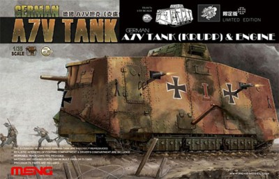 Meng Model TS-017s A7V Tank (Krupp) со смоляными двигателями