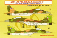 Kora Model MDE72001 MiG-29 Fulcrum 9-12 Czechoslov.service декали декали 1/72