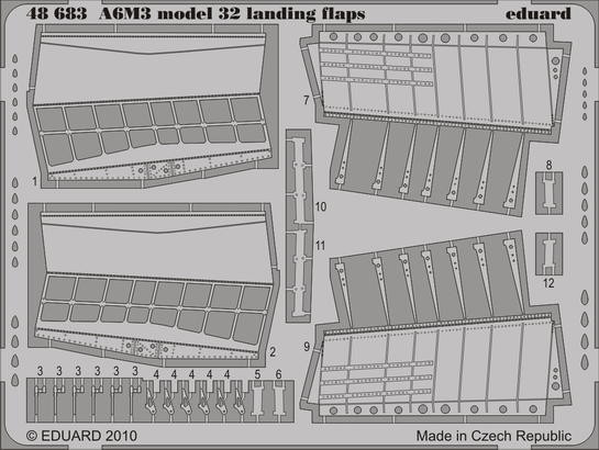 Eduard 48683 A6M3 model 32 landing flaps