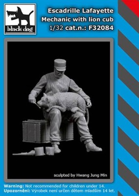 Black Dog F32084 Escadr.Lafayete Mechanic w/ lion cub (1 fig.) 1/32
