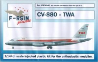 F-rsin Plastic FRP4046 Convair CV-880 TWA, laser decals 1/144