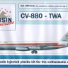 F-rsin Plastic FRP4046 Convair CV-880 TWA, laser decals 1/144