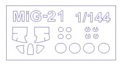 KV Models 14380 МиГ-21СМТ/МиГ-21МФ/МиГ-21Р (ATTACK HOBBY #14412,#14417,#14418) + маски на диски колес Attack Hobby 1/144
