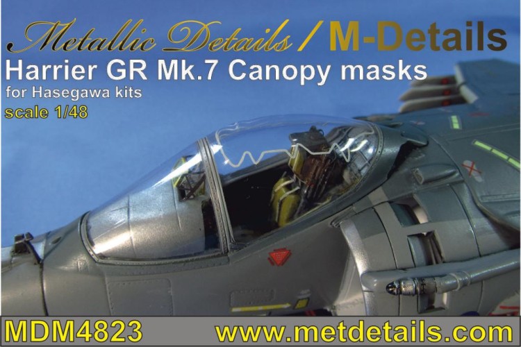 Metallic Details MDM4823 BAe Harrier GR7 Canopy masks 1/48