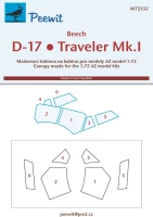 Peewit M72332 Canopy mask Beech D-17 / Traveler Mk.I (AZ) 1/72