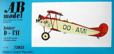 AB MODEL ABMOD72022 1/72 Fokker D-VII (Belgium)