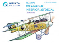 Quinta studio QD32076 Albatros D.I (для модели Roden) 3D Декаль интерьера кабины 1/32