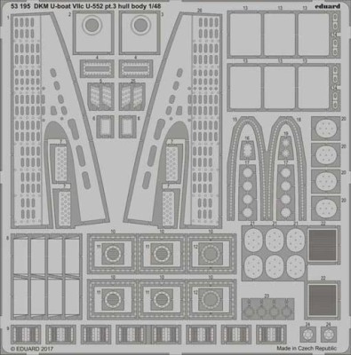 Eduard 53195 DKM U-boat VIIc U-552 pt.3 hull body 1/48