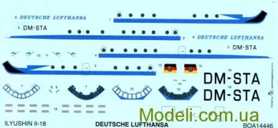BOA Decals 14446 Ilyushin IL-18 (Deutsche Lufthansa) 1/144