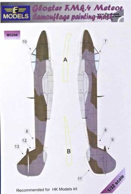 Lf Model M3244 Mask Gloster F.Mk.4 Meteor Camoufl. painting 1/32