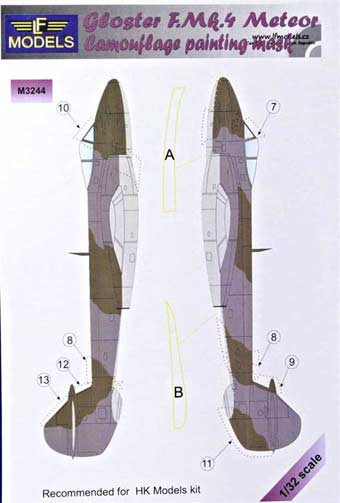 Lf Model M3244 Mask Gloster F.Mk.4 Meteor Camoufl. painting 1/32