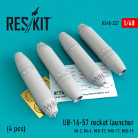 Reskit RS48-0227 UB-16-57 rocket launcher (4 pcs) Mi-2, Mi-4, MiG-15, MiG-17, MiG-19 Smer, Aeroplast, Bronco, Trumpeter, Tamiya 1/48