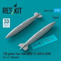 Reskit U72168 150 gallon fuel tank AERO 1C USN&USMC (2 pcs) 1/72