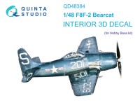 Quinta Studio QD48384 F8F-2 Bearcat (Hobby Boss) 3D Декаль интерьера кабины 1/48