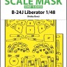 Art Scale 200-M48248 Consolidated B-24J Liberator canopy frame paint mask (outside only) 1/48
