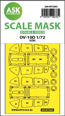Art Scale 200-M72092 North-American/Rockwell OV-10D wheels and canopy frame paint mask (inside and outside) 1/72