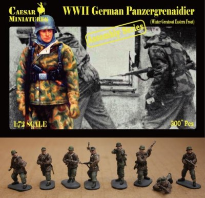 Caesar Miniatures H7714 German Panzergrenadiers Infantry (WWII) in (Winter Greatcoat Eastern Front) 1/72