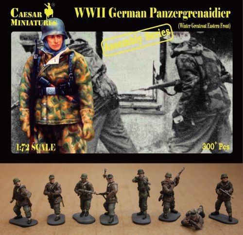 Caesar Miniatures H7714 German Panzergrenadiers Infantry (WWII) in (Winter Greatcoat Eastern Front) 1/72