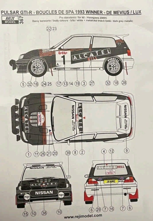 Reji Model 367 Pulsar GTI-R 1993 Boucles De Spa (limited) 1/24
