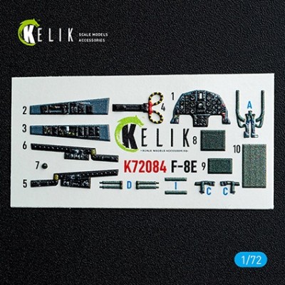 Reskit K72084 F-8E Crusader - interior 3D (ACAD) 1/72