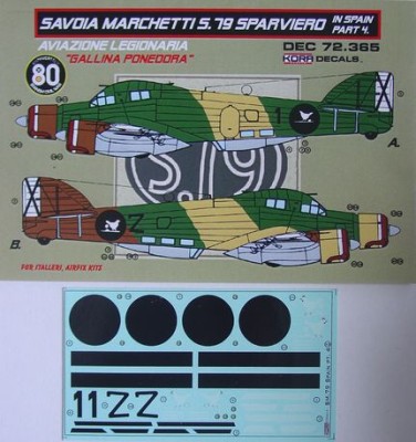 Kora Model DEC72365 SM.79 Sparviero in Spain Vol.4 декали декали 1/72