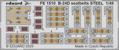 Eduard FE1510 B-24D seatbelts STEEL (HOBBYB) 1/48