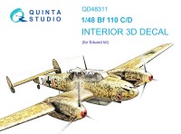 Quinta studio QD48311 Bf 110C/D (Eduard) 3D Декаль интерьера кабины 1/48