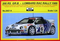 REJI MODEL DECRJ2421A 1/24 Ford RS 200 'Official' 1986 Lombard Rally