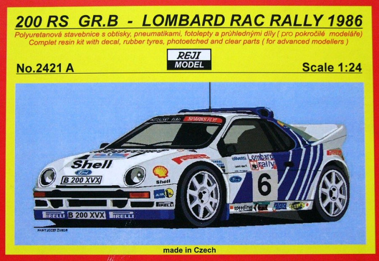 Reji Model 2421A Ford RS 200 'Official' 1986 Lombard Rally 1/24