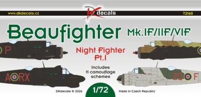 Dk Decals 72160 Beaufighter NF (11x camo) Part I. 1/72