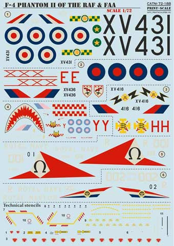 Print Scale 72-188 F-4 PHANTOM II of the RAF & FAA 1/72