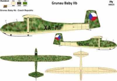 Fly model 48025 Grunau Baby IIB (Czechoslovakia 2) 1/48