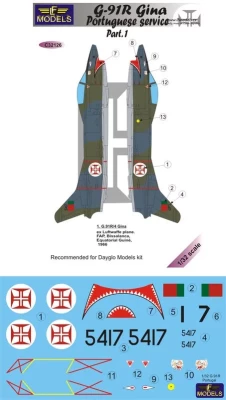 Lf Model C32126 Decals G-91R Gina Portuguese service Pt.I 1/32