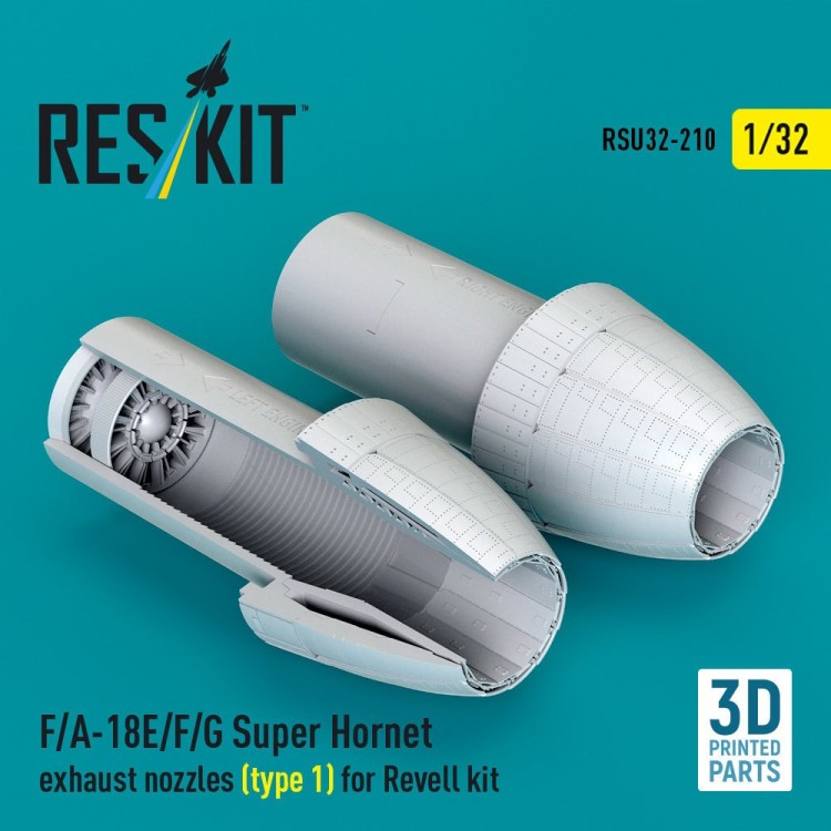 Reskit U32210 F/A-18E/F/G S.Hornet exh.nozzles (REV) Type 1 1/32