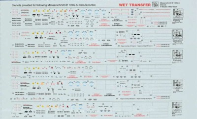 HM Decals HMD-48024 1/48 Stencils Messerschmitt Bf 109G-K