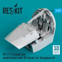 Reskit U72213 FB-111 Cockpit late modification w/ 3D decals 1/72