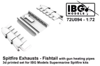 IBG U7294 Spitfire Exhausts Fishtail w/ gun heat.pipes 1/72
