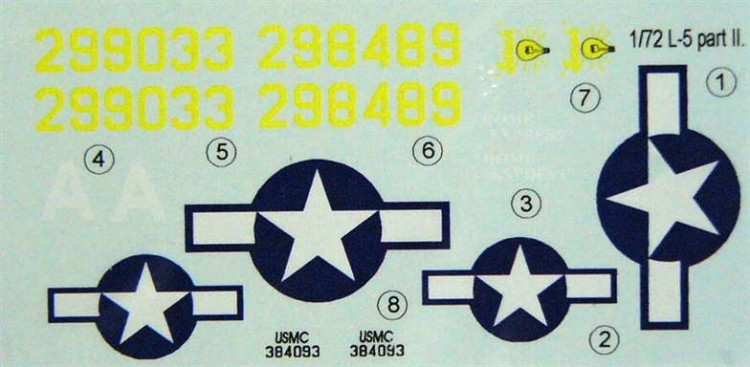 LF Model C7276 Decals Stinson L-5/OY-1 USAF Part II. (AZ) 1/72