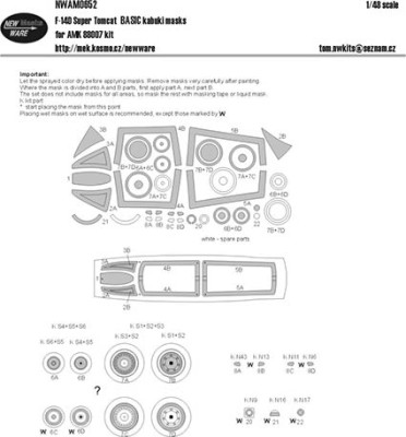 New Ware NWA-M0652 1/48 Mask F-14D Super Tomcat BASIC (AMK 88007)