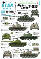 Star Decals 35-C1297 Afghan Tanks # 3. T-62A/AM Northern Alliance, Taliban & Afghanistan National Army. T-62A and T-62AM. [Soviet] 1/35