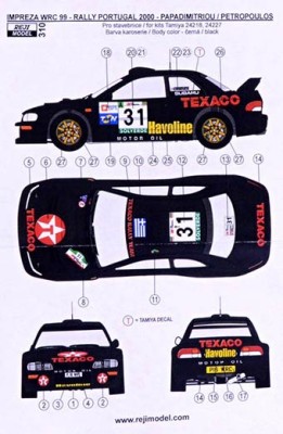 Reji Model 310 Transkit Subaru Impreza WRC99 Portugal 2000 1/24