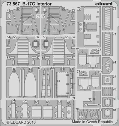 Eduard 73567 B-17G cockpit interior 1:72