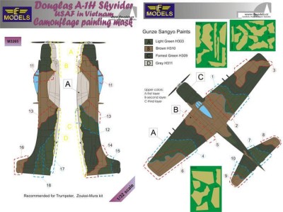 Lf Model M3265 Mask Douglas A-1H Skyrider Camoufl.painting 1/32