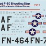 Print Scale C72447 Lockheed F-80, USA & Europe - Part 1 (decal) 1/72