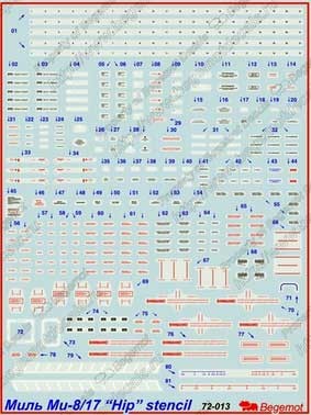 Begemot Decals 72-013 Миль Ми-8/17 технические надписи 1/72