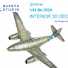 Quinta studio QD48186 Me 262A (Dragon) 3D Декаль интерьера кабины 1/48