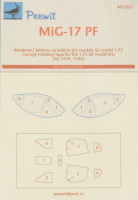 Peewit PW-M72051 1/72 Canopy mask MiG-17 PF (AZ)